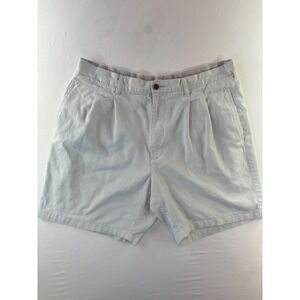 Ruff Hewn Khakis Mens 38 Light Stone Pleated Cotton Twill Casual Shorts 7.5 Inse